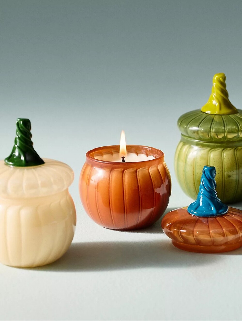 Anthropologie Mini Pumpkin Sweet Vanilla Figural Glass Candle